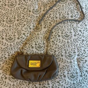 Marc By Marc Jacobs Gray Crossbody Bag with Gold Chain